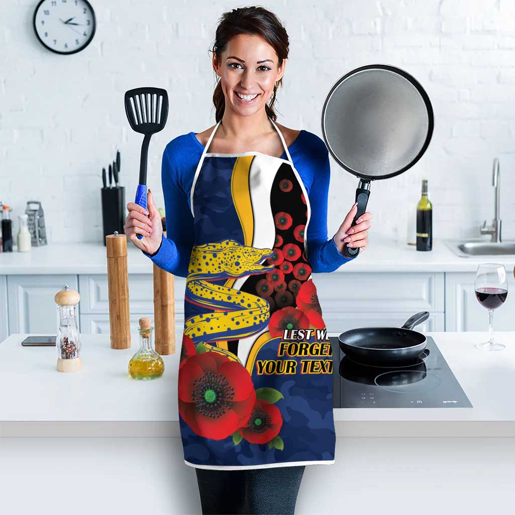 Parramatta Eels ANZAC Personalised Apron Lest We Forget Poppy Camo
