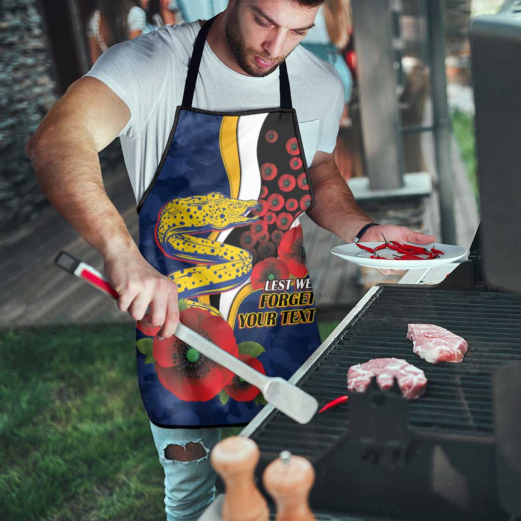 Parramatta Eels ANZAC Personalised Apron Lest We Forget Poppy Camo