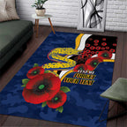 Parramatta Eels ANZAC Personalised Area Rug Lest We Forget Poppy Camo