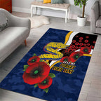 Parramatta Eels ANZAC Personalised Area Rug Lest We Forget Poppy Camo
