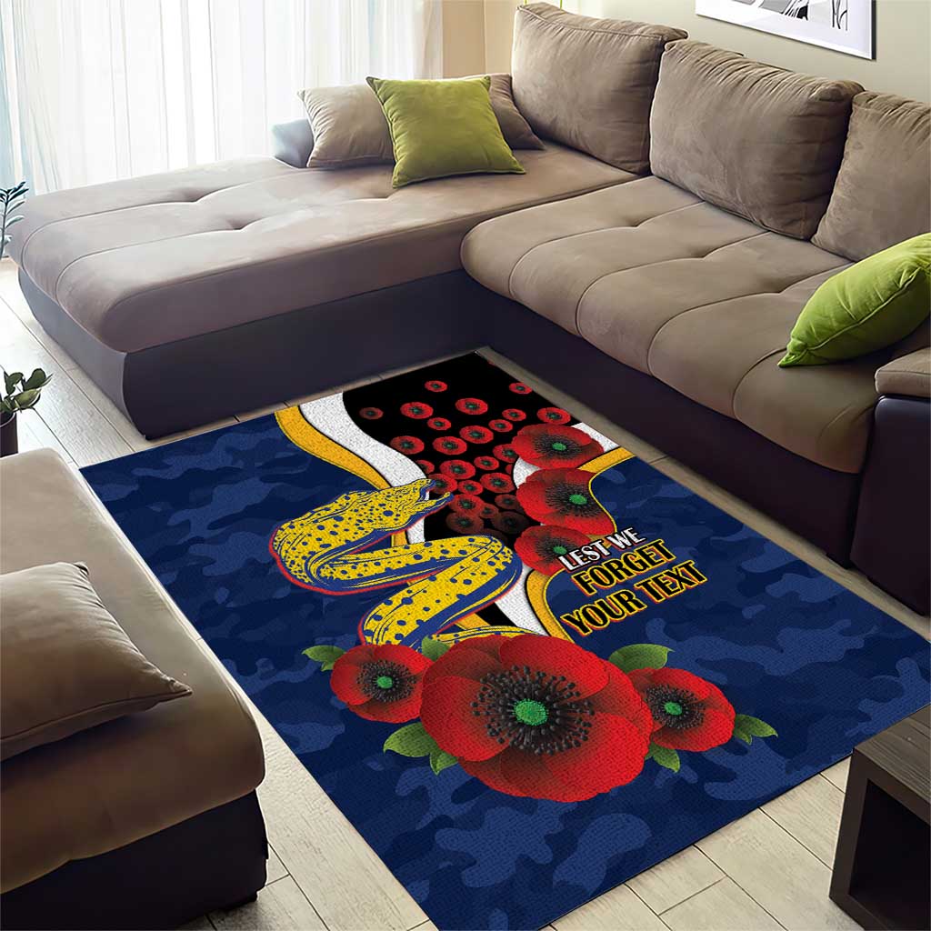 Parramatta Eels ANZAC Personalised Area Rug Lest We Forget Poppy Camo