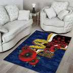 Parramatta Eels ANZAC Personalised Area Rug Lest We Forget Poppy Camo