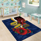 Parramatta Eels ANZAC Personalised Area Rug Lest We Forget Poppy Camo