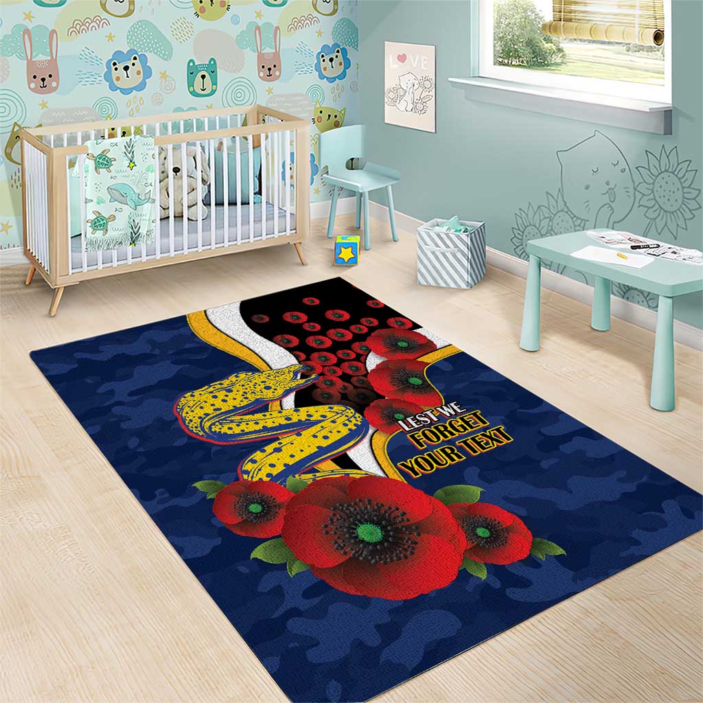 Parramatta Eels ANZAC Personalised Area Rug Lest We Forget Poppy Camo