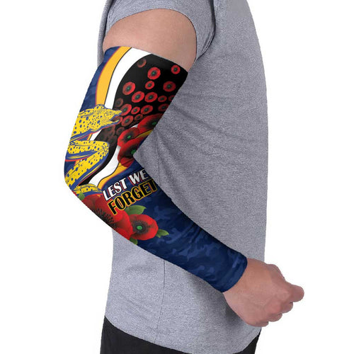Parramatta Eels ANZAC Personalised Arm Sleeves Lest We Forget Poppy Camo