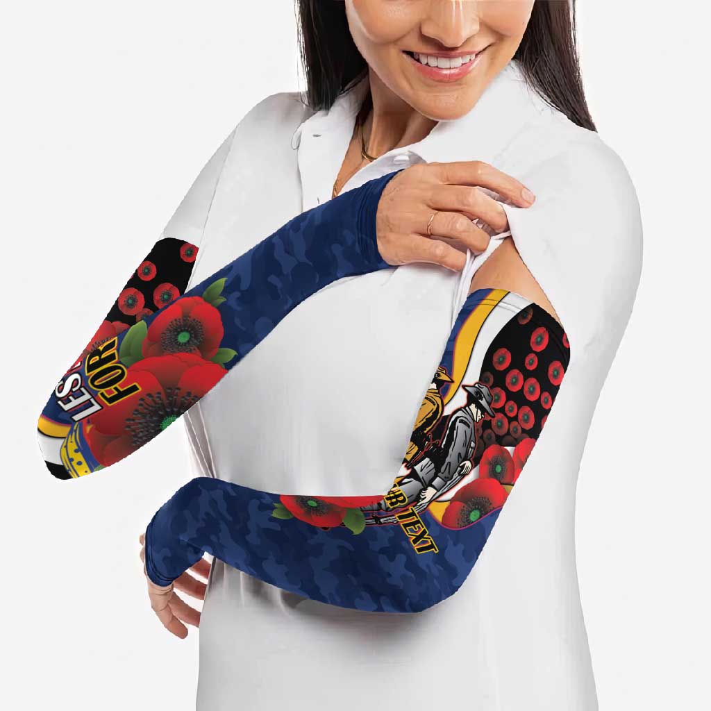 Parramatta Eels ANZAC Personalised Arm Sleeves Lest We Forget Poppy Camo
