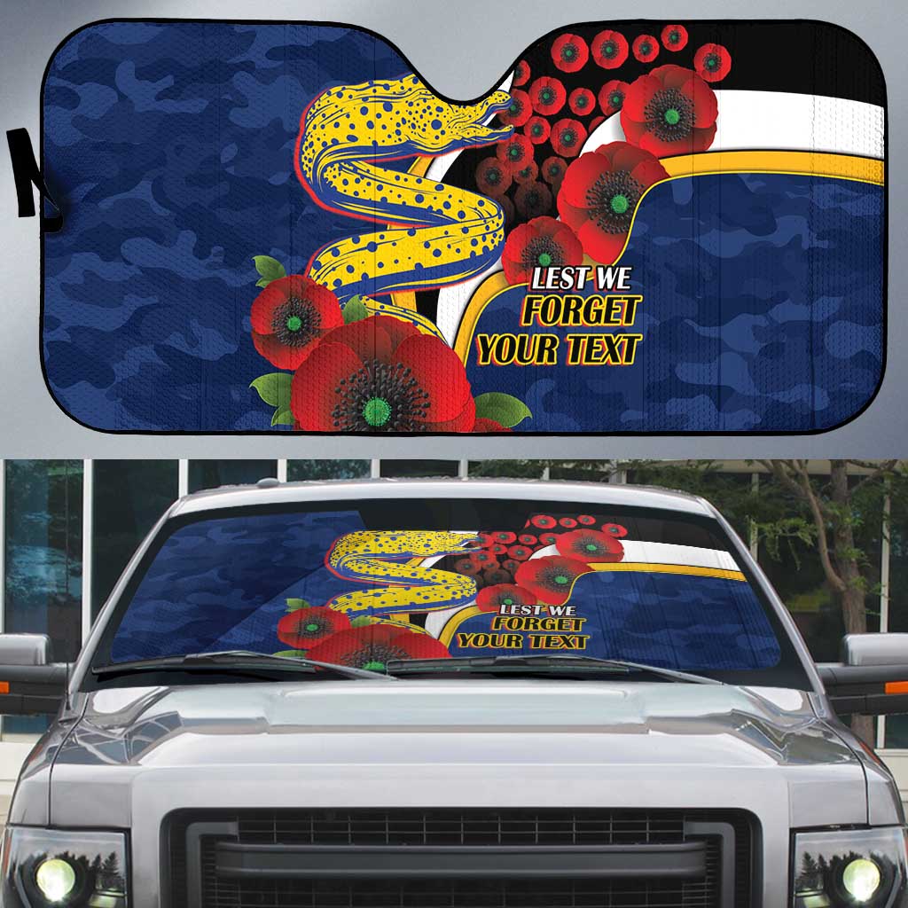 Parramatta Eels ANZAC Personalised Auto Sun Shade Lest We Forget Poppy Camo