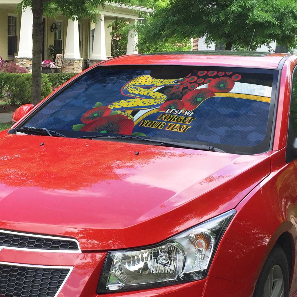 Parramatta Eels ANZAC Personalised Auto Sun Shade Lest We Forget Poppy Camo