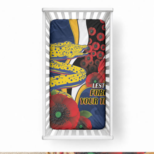 Parramatta Eels ANZAC Personalised Baby Bed Cover Lest We Forget Poppy Camo