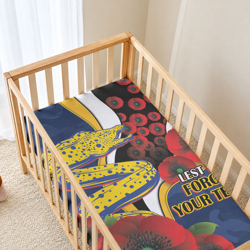Parramatta Eels ANZAC Personalised Baby Bed Cover Lest We Forget Poppy Camo
