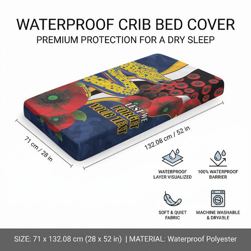Parramatta Eels ANZAC Personalised Baby Bed Cover Lest We Forget Poppy Camo