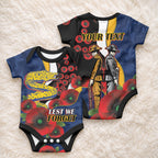 Parramatta Eels ANZAC Personalised Baby Onesie Lest We Forget Poppy Camo