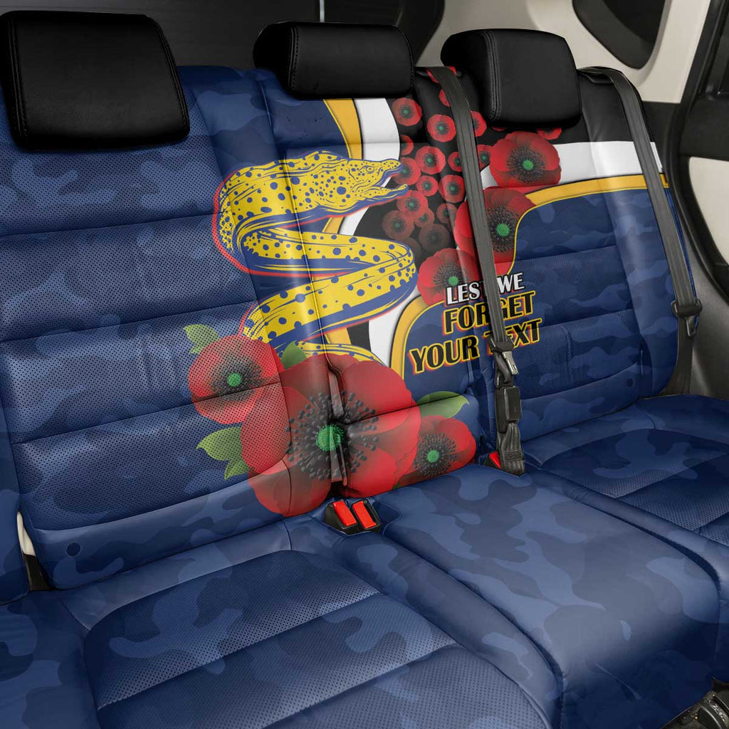 Parramatta Eels ANZAC Personalised Back Car Seat Cover Lest We Forget Poppy Camo