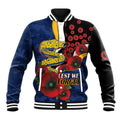 Parramatta Eels ANZAC Personalised Baseball Jacket Lest We Forget Poppy Camo