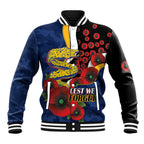 Parramatta Eels ANZAC Personalised Baseball Jacket Lest We Forget Poppy Camo