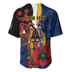 Parramatta Eels ANZAC Personalised Baseball Jersey Lest We Forget Poppy Camo
