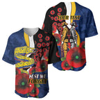 Parramatta Eels ANZAC Personalised Baseball Jersey Lest We Forget Poppy Camo
