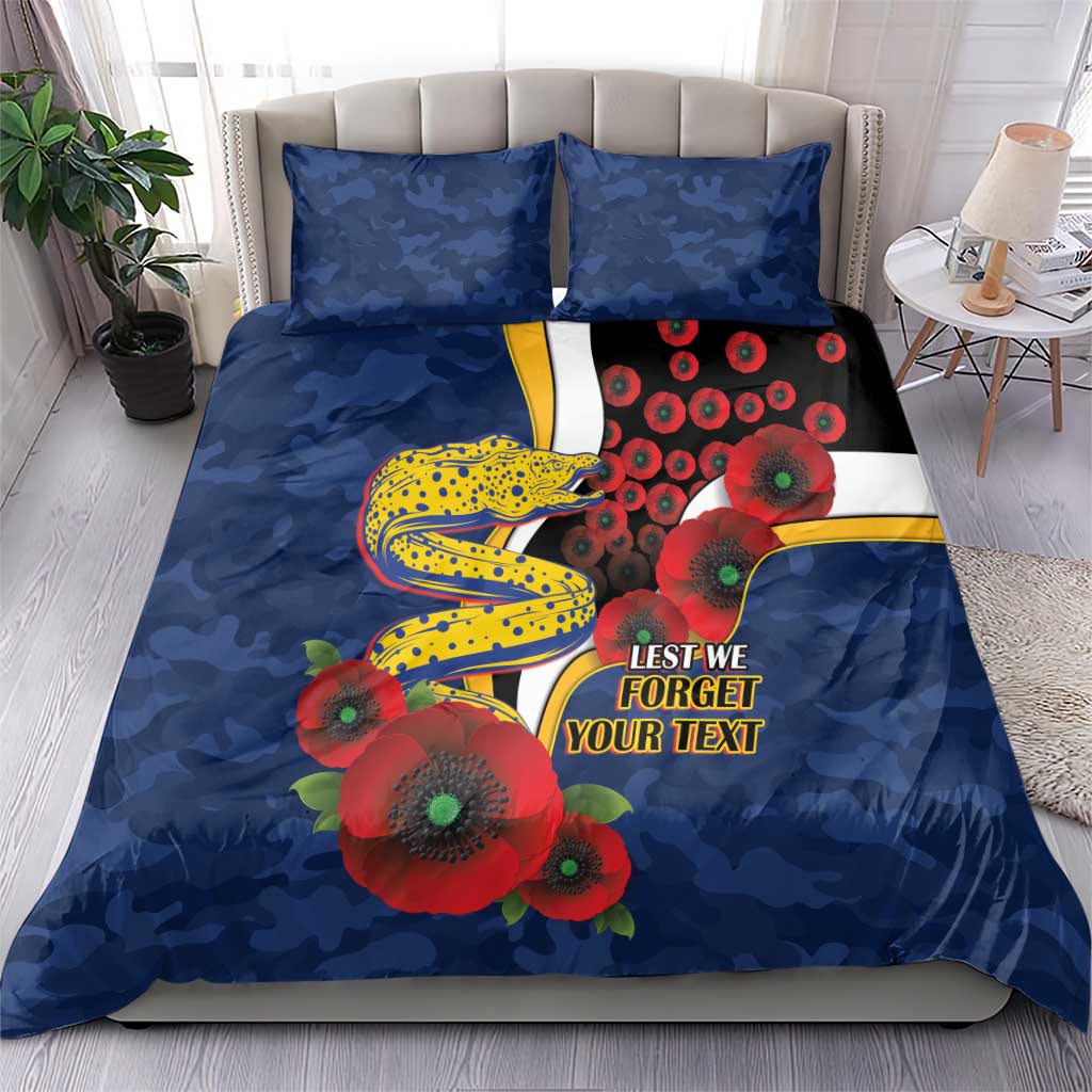 Parramatta Eels ANZAC Personalised Bedding Set Lest We Forget Poppy Camo