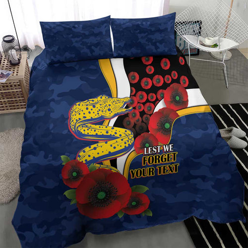 Parramatta Eels ANZAC Personalised Bedding Set Lest We Forget Poppy Camo