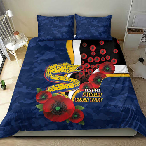 Parramatta Eels ANZAC Personalised Bedding Set Lest We Forget Poppy Camo