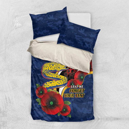Parramatta Eels ANZAC Personalised Bedding Set Lest We Forget Poppy Camo