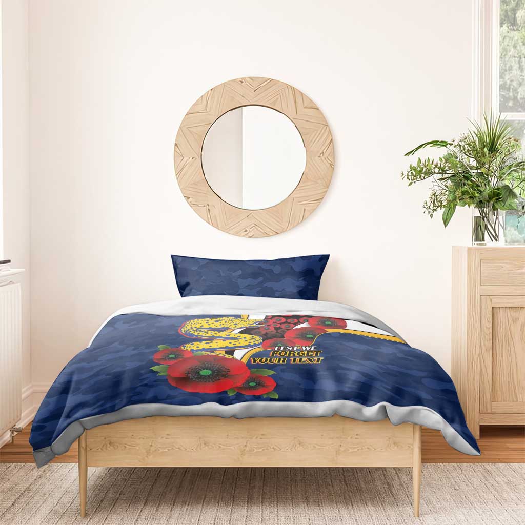 Parramatta Eels ANZAC Personalised Bedding Set Lest We Forget Poppy Camo
