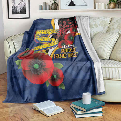 Parramatta Eels ANZAC Personalised Blanket Lest We Forget Poppy Camo