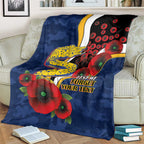 Parramatta Eels ANZAC Personalised Blanket Lest We Forget Poppy Camo