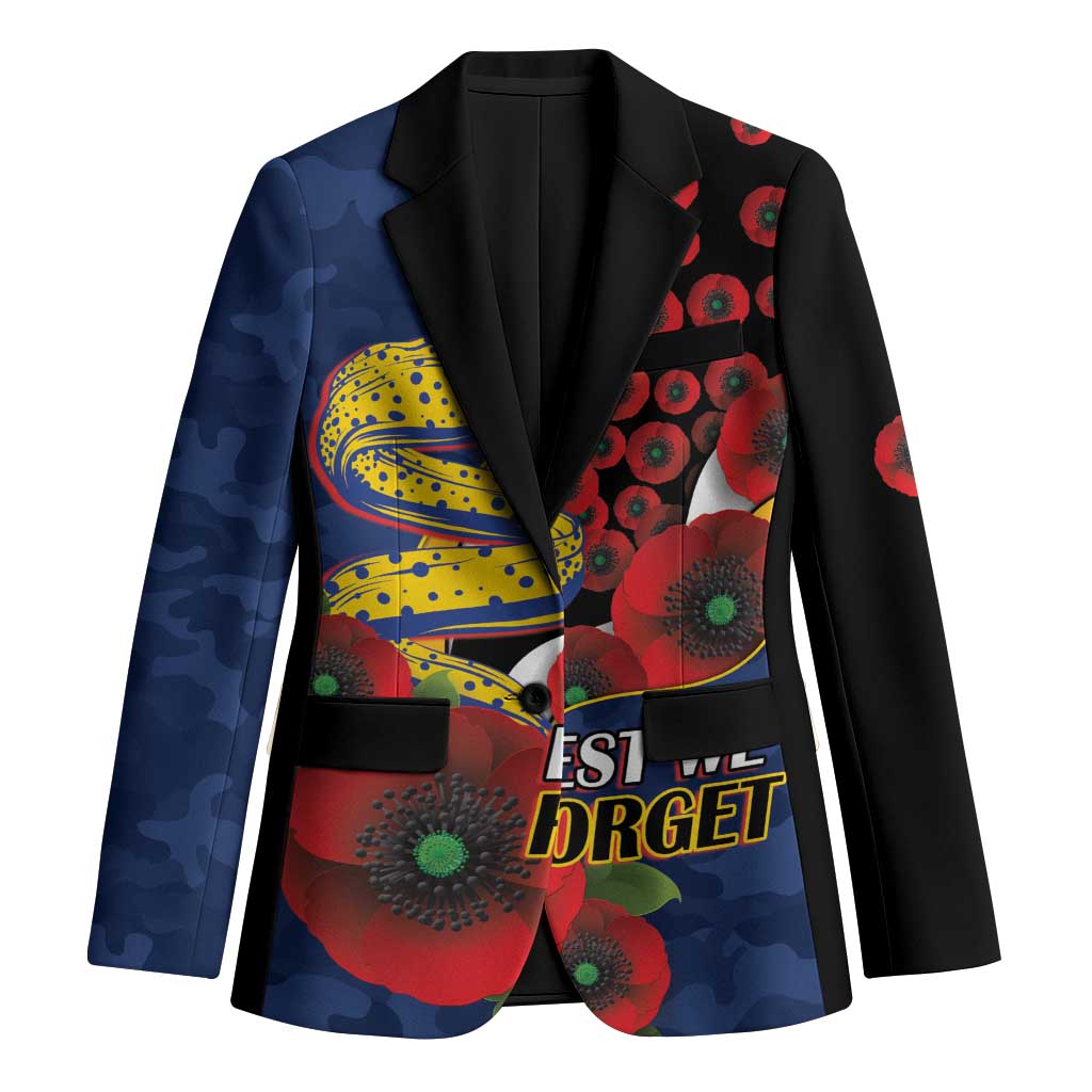 Parramatta Eels ANZAC Personalised Blazer Lest We Forget Poppy Camo