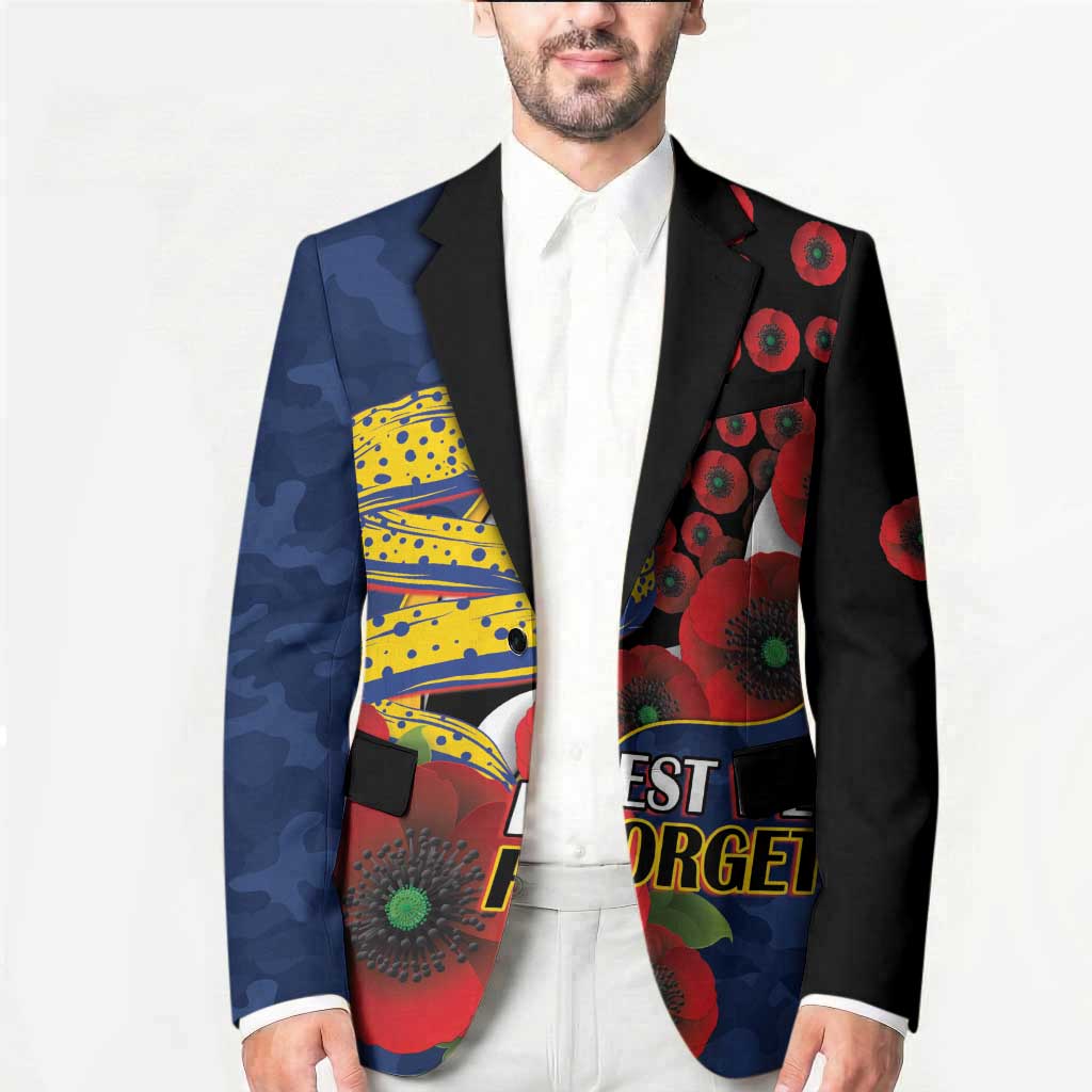 Parramatta Eels ANZAC Personalised Blazer Lest We Forget Poppy Camo