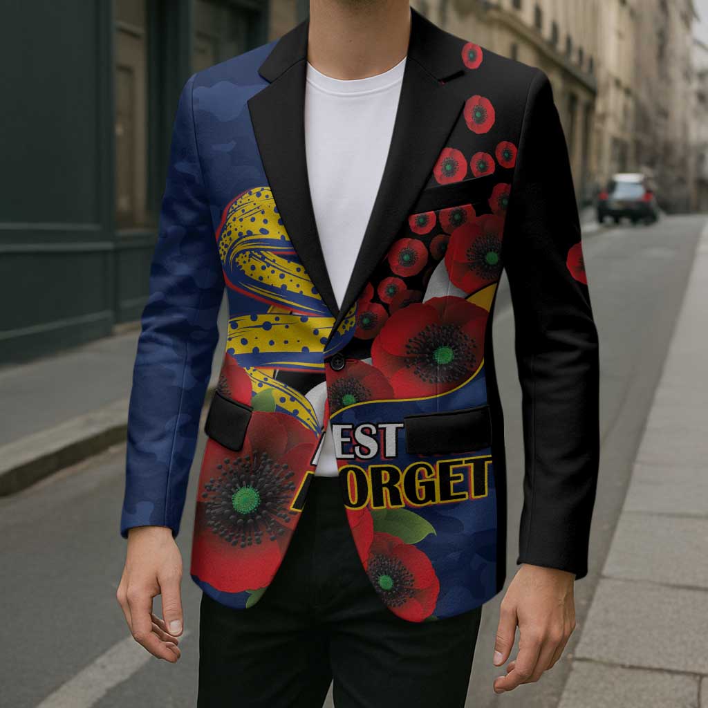 Parramatta Eels ANZAC Personalised Blazer Lest We Forget Poppy Camo