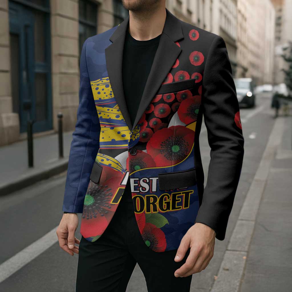 Parramatta Eels ANZAC Personalised Blazer Lest We Forget Poppy Camo