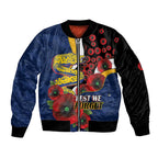 Parramatta Eels ANZAC Personalised Bomber Jacket Lest We Forget Poppy Camo