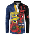 Parramatta Eels ANZAC Personalised Button Sweatshirt Lest We Forget Poppy Camo