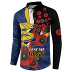 Parramatta Eels ANZAC Personalised Button Sweatshirt Lest We Forget Poppy Camo