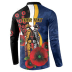 Parramatta Eels ANZAC Personalised Button Sweatshirt Lest We Forget Poppy Camo