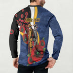 Parramatta Eels ANZAC Personalised Button Sweatshirt Lest We Forget Poppy Camo