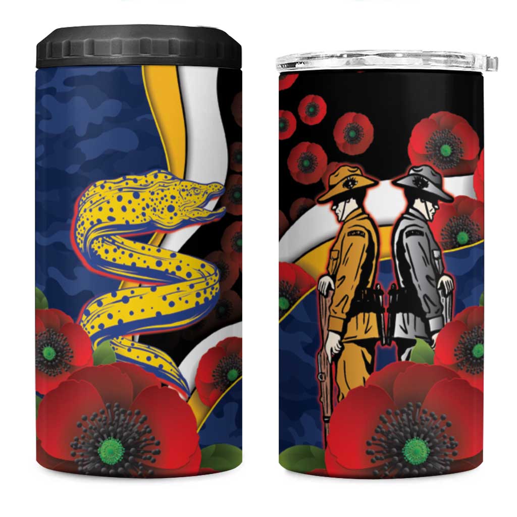 Parramatta Eels ANZAC Personalised 4 in 1 Can Cooler Tumbler Lest We Forget Poppy Camo