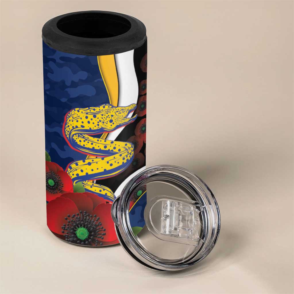Parramatta Eels ANZAC Personalised 4 in 1 Can Cooler Tumbler Lest We Forget Poppy Camo