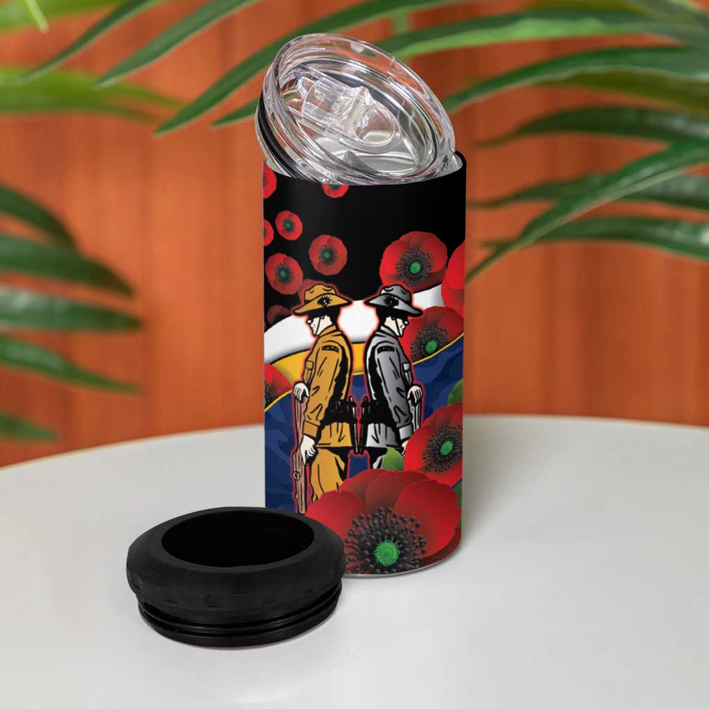 Parramatta Eels ANZAC Personalised 4 in 1 Can Cooler Tumbler Lest We Forget Poppy Camo