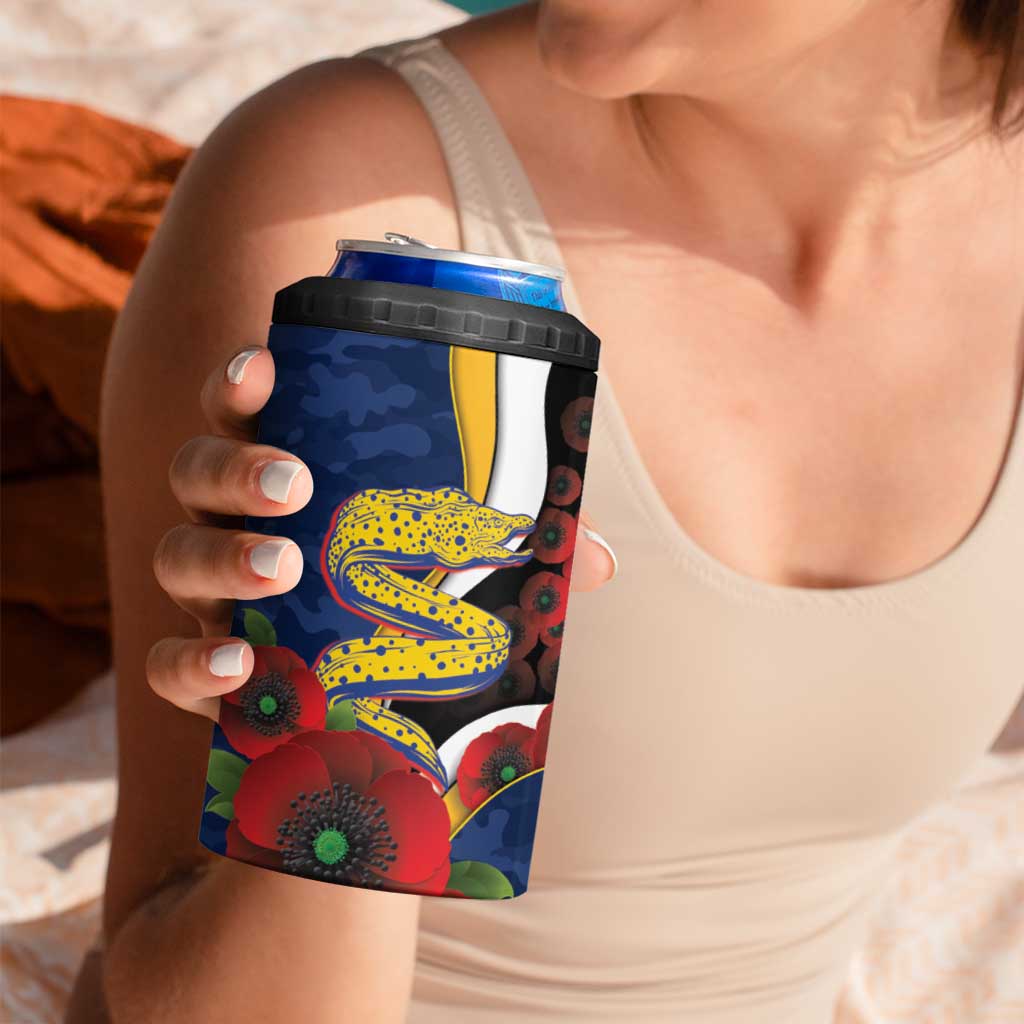 Parramatta Eels ANZAC Personalised 4 in 1 Can Cooler Tumbler Lest We Forget Poppy Camo