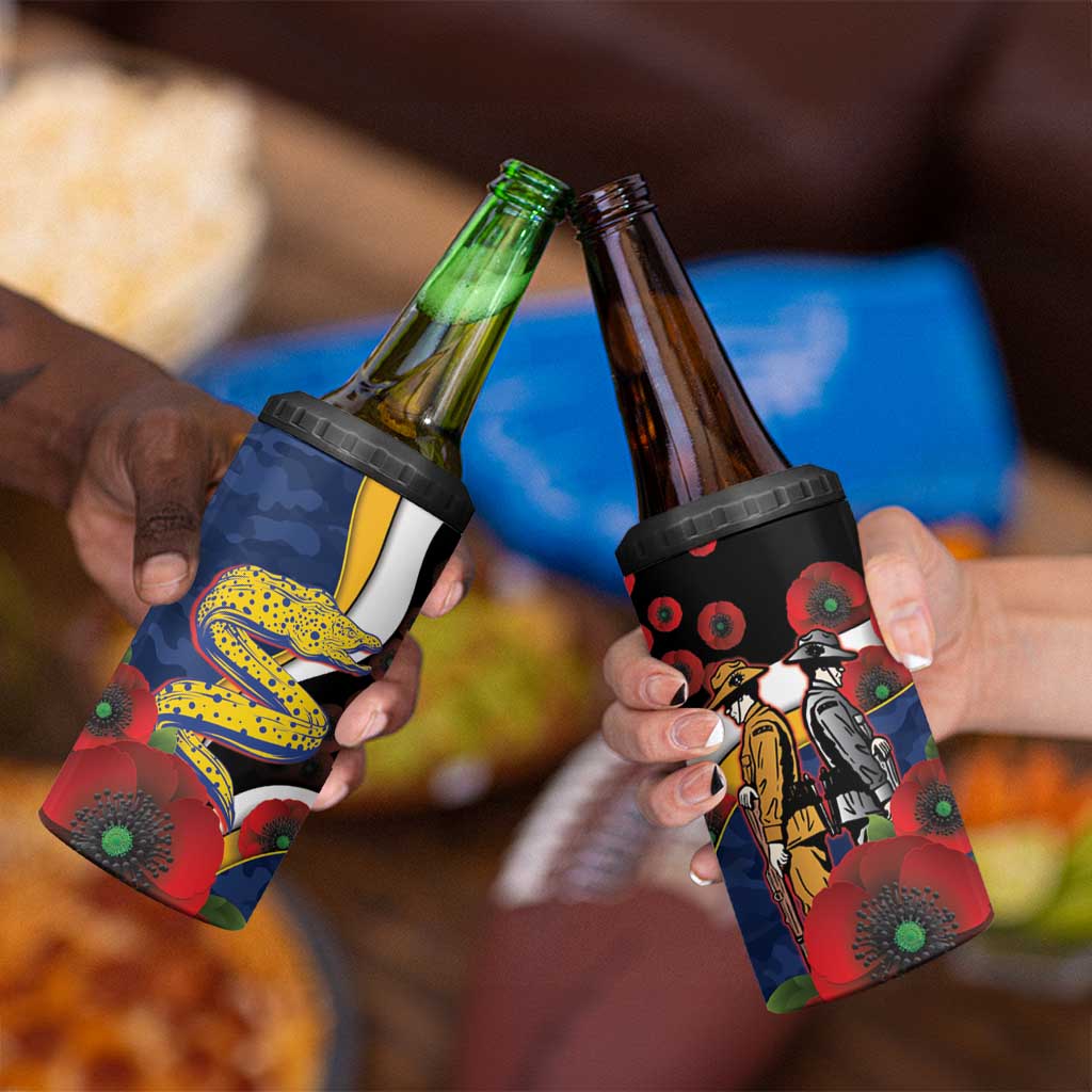 Parramatta Eels ANZAC Personalised 4 in 1 Can Cooler Tumbler Lest We Forget Poppy Camo