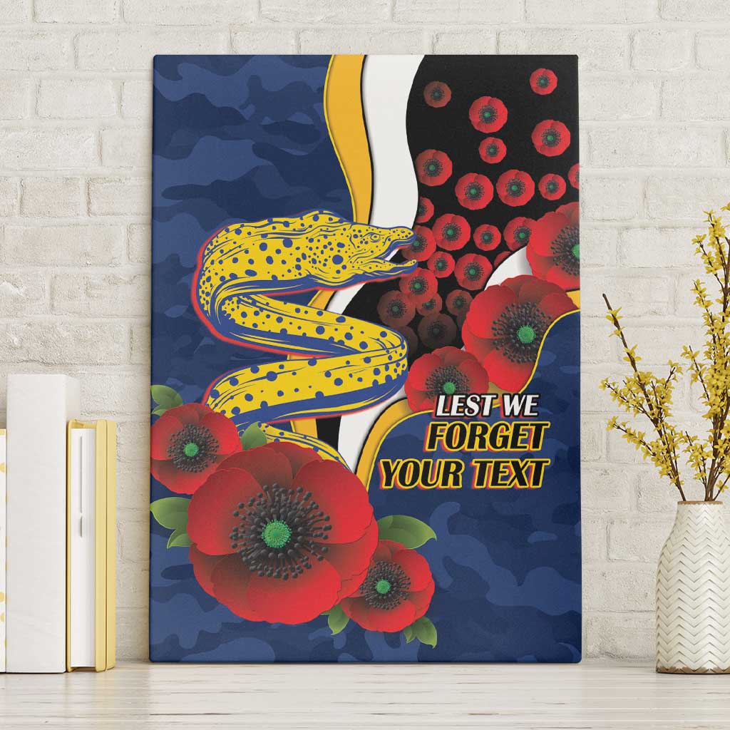 Parramatta Eels ANZAC Personalised Canvas Wall Art Lest We Forget Poppy Camo