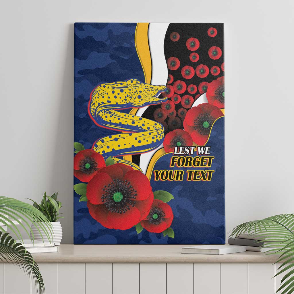 Parramatta Eels ANZAC Personalised Canvas Wall Art Lest We Forget Poppy Camo