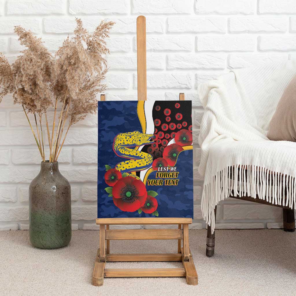 Parramatta Eels ANZAC Personalised Canvas Wall Art Lest We Forget Poppy Camo
