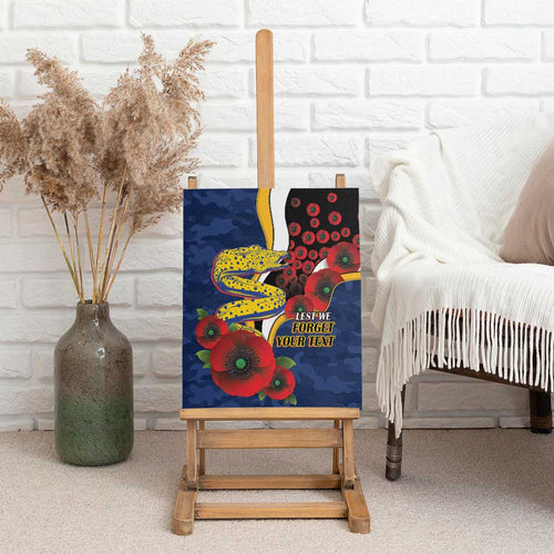 Parramatta Eels ANZAC Personalised Canvas Wall Art Lest We Forget Poppy Camo