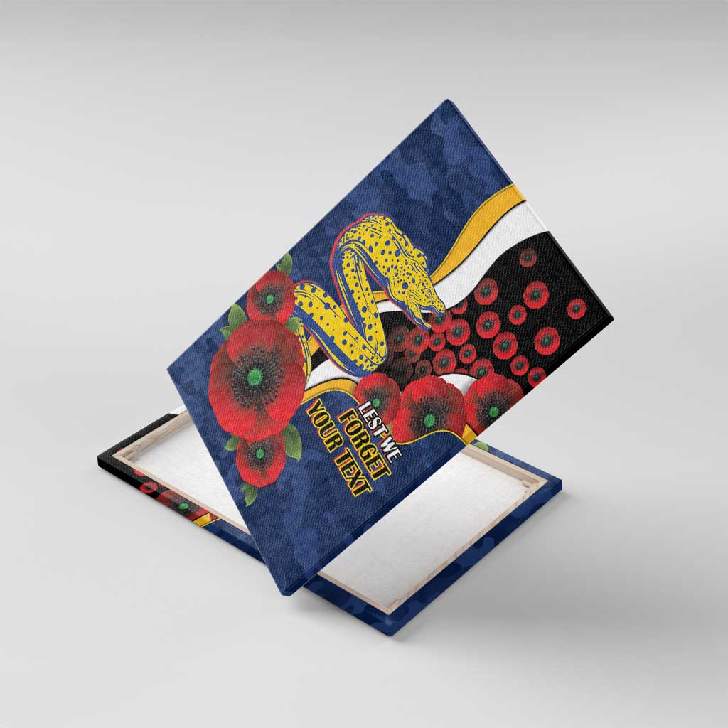 Parramatta Eels ANZAC Personalised Canvas Wall Art Lest We Forget Poppy Camo