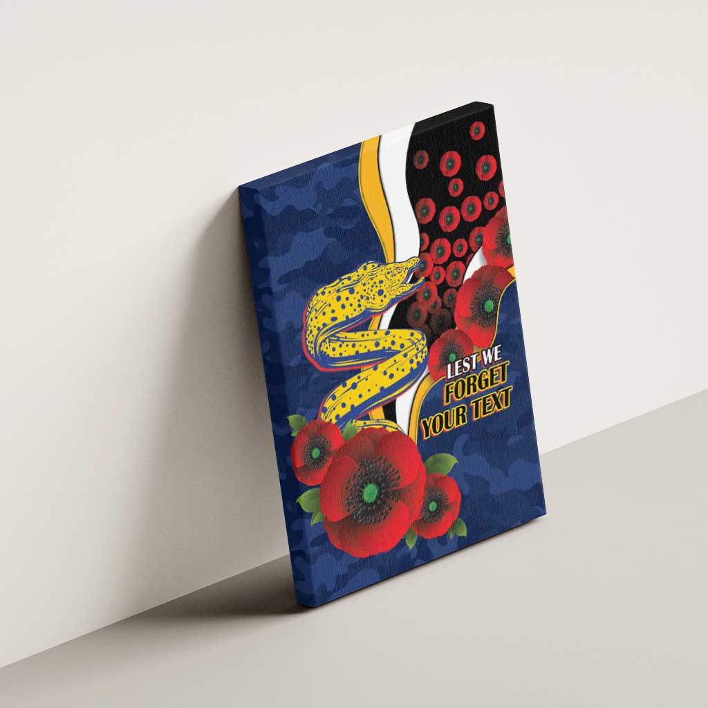 Parramatta Eels ANZAC Personalised Canvas Wall Art Lest We Forget Poppy Camo