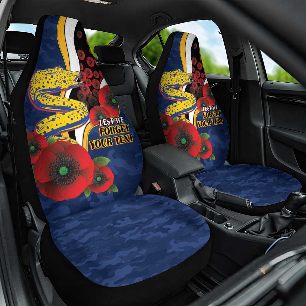 Parramatta Eels ANZAC Personalised Car Seat Cover Lest We Forget Poppy Camo