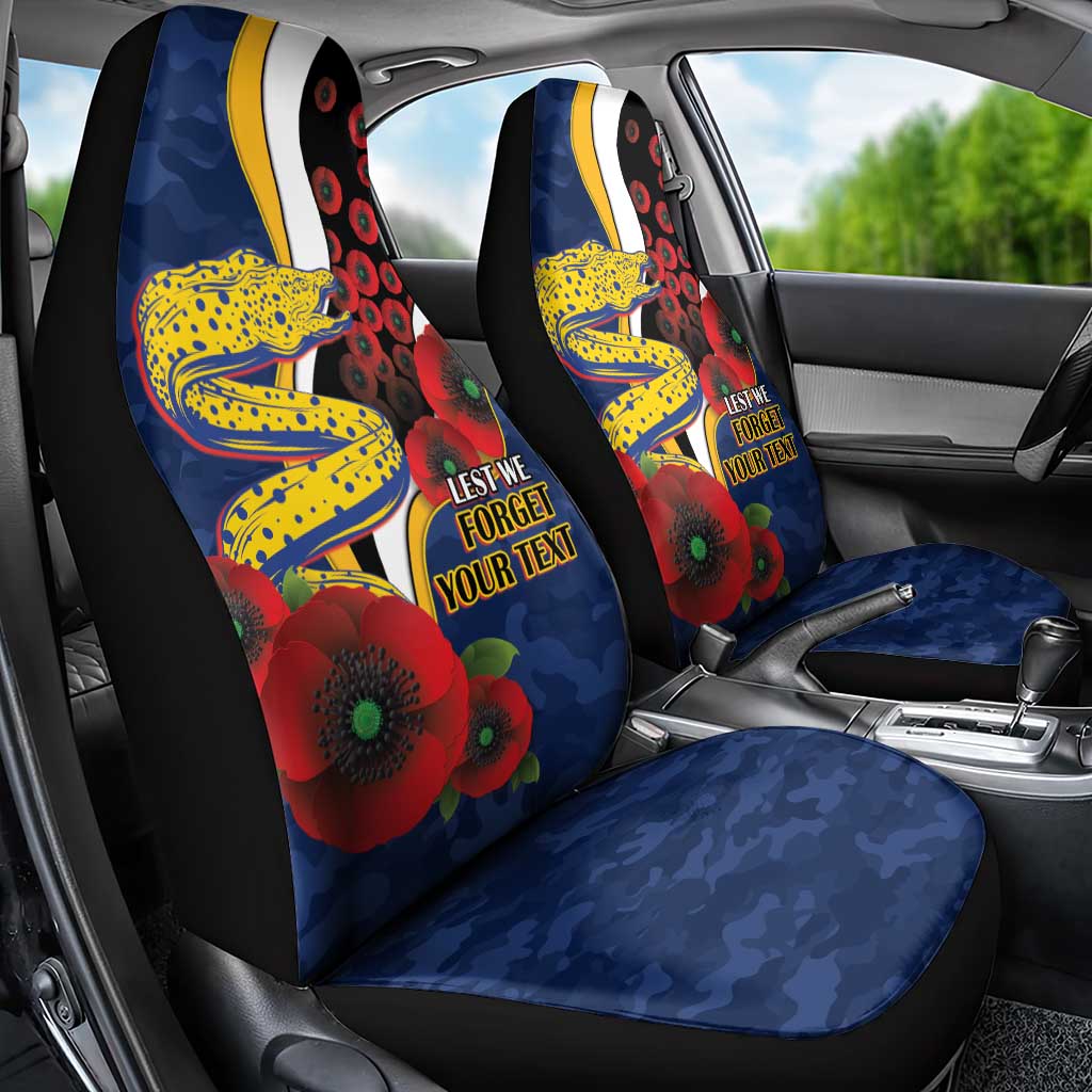 Parramatta Eels ANZAC Personalised Car Seat Cover Lest We Forget Poppy Camo